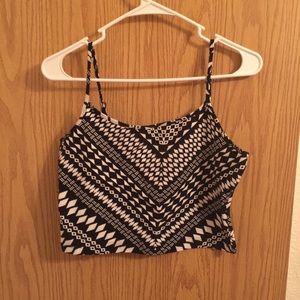 Black and White Crop Top